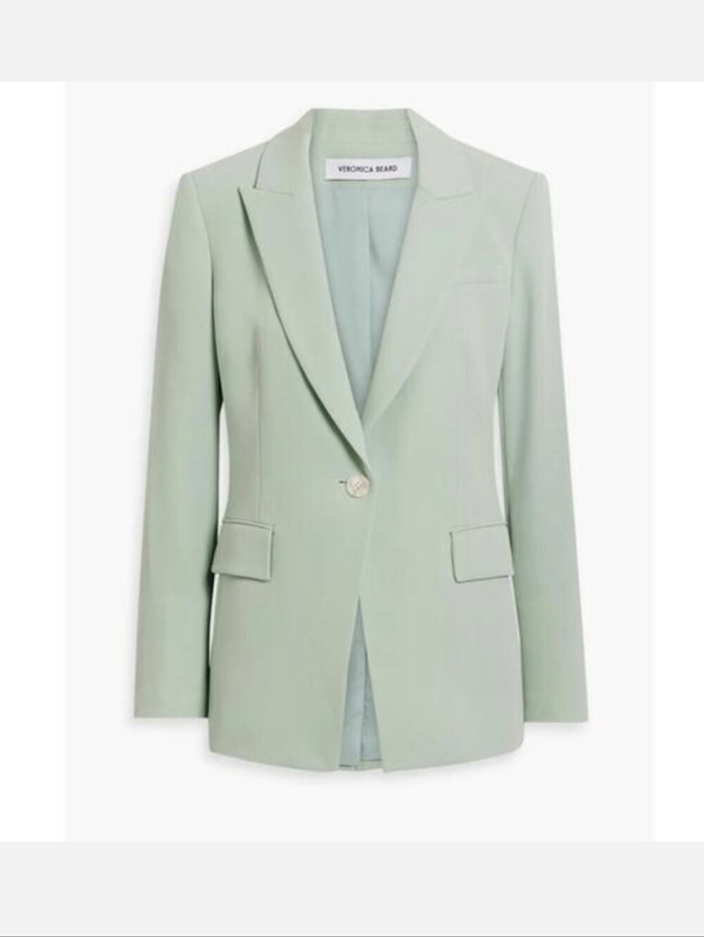 Veronica Beard Pale Mint Single-Button Blazer